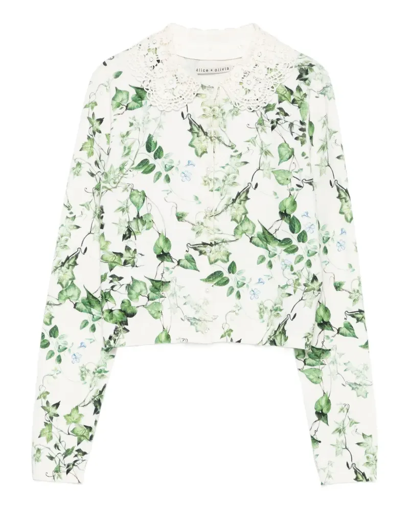 Alice + Olivia Carson Cardigan mit Spitzenkragen - Nude Nude