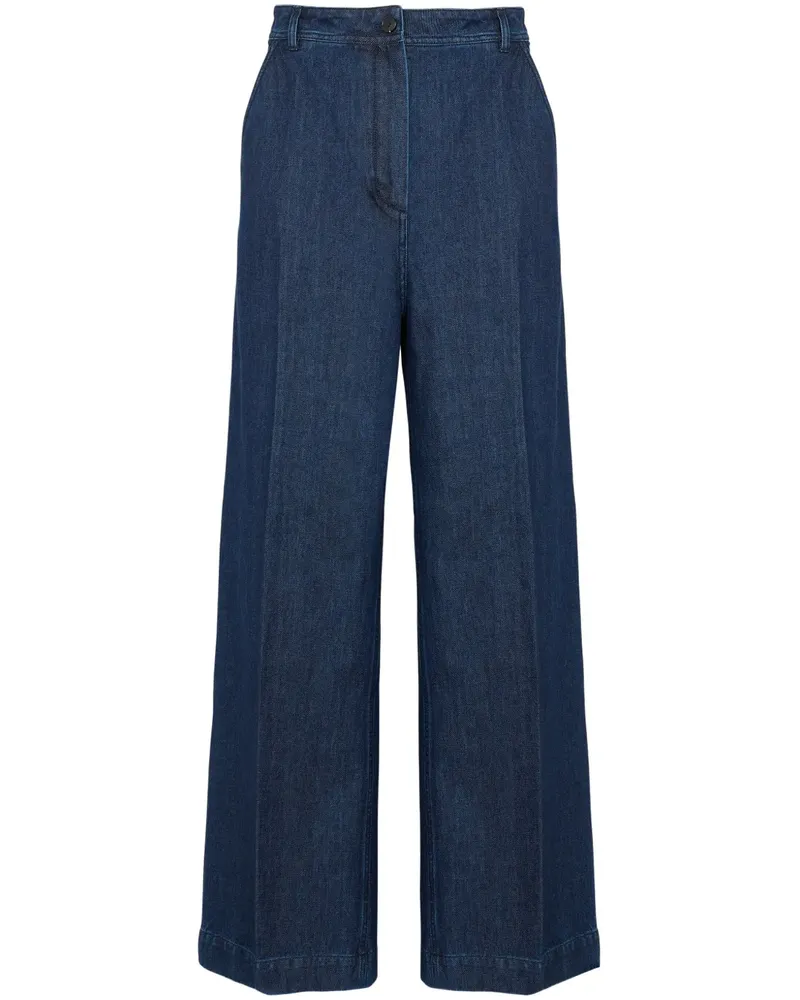 Yves Salomon Jeans mit weitem Bein - Blau Blau