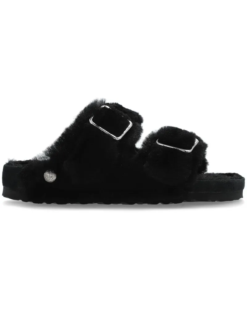 Birkenstock Arizona 1774 Pantoletten mit Shearling - Schwarz Schwarz