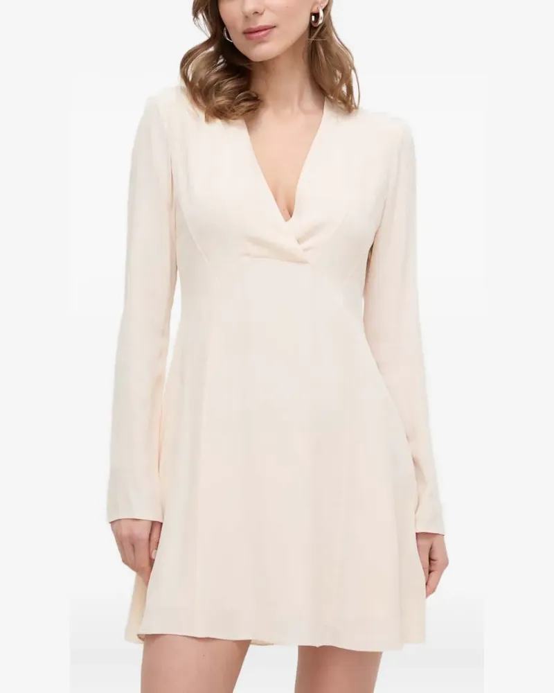 Patrizia Pepe V-neck long-sleeve mini dress - Nude Nude
