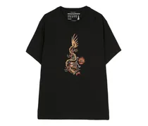 T-Shirt mit Drachenstickerei