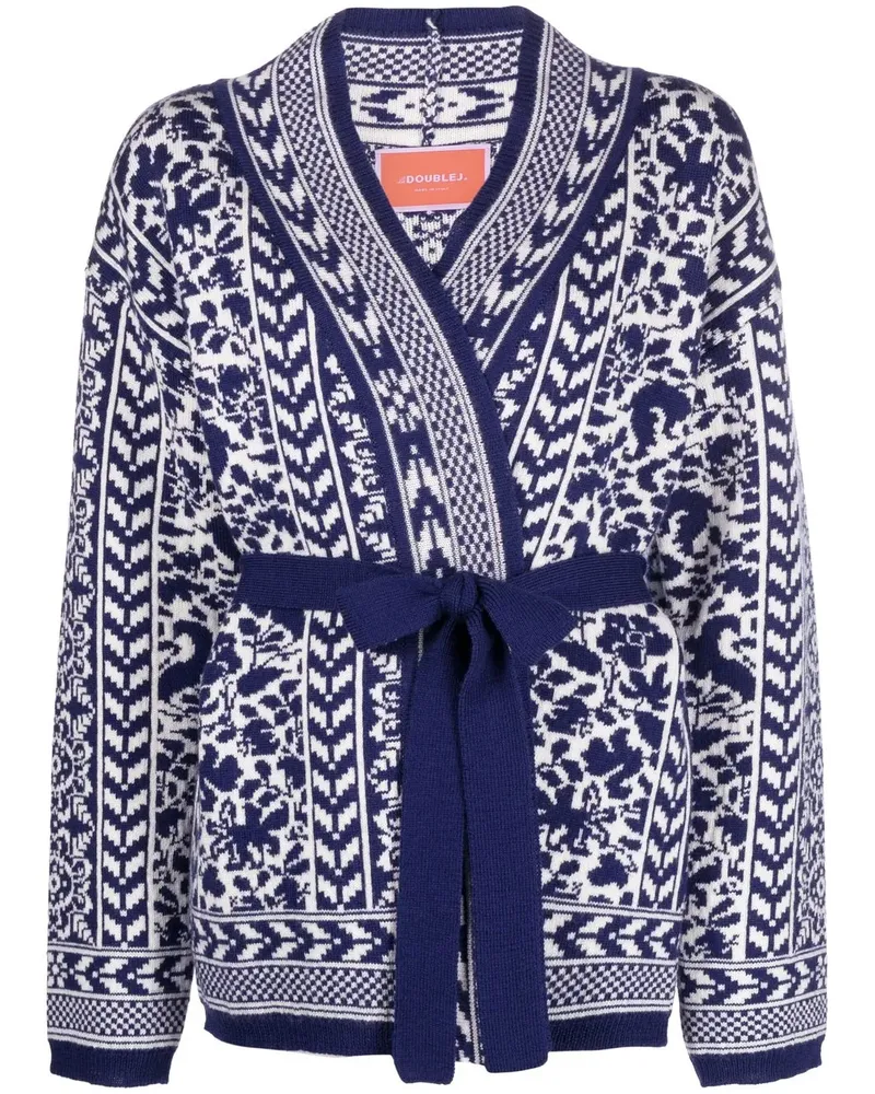La DoubleJ Cardigan mit Gürtel - Blau Blau