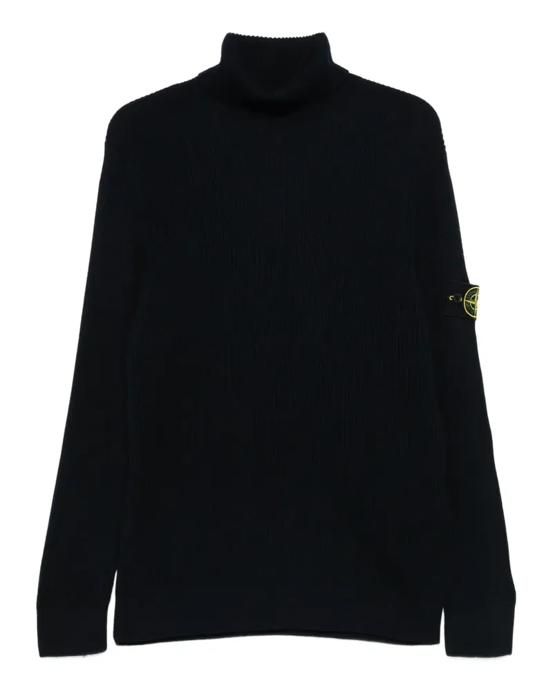 Stone Island Gerippter Rollkragenpullover - Blau Blau