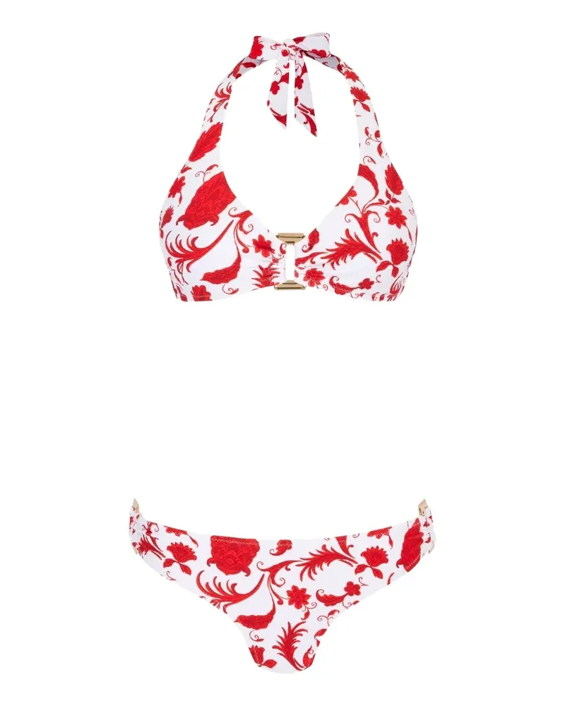 Heidi Klein Evia Neckholder-Bikini mit Blumenprint - Weiß Weiß