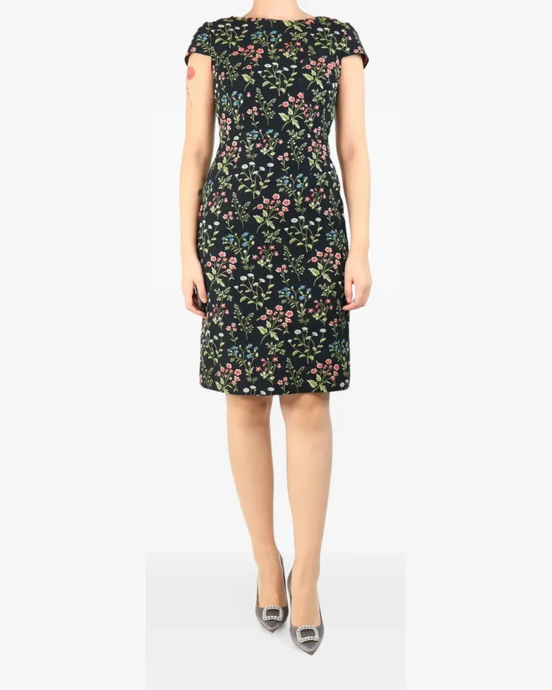 Erdem Marion Minikleid aus Blumenjacquard - Schwarz Schwarz