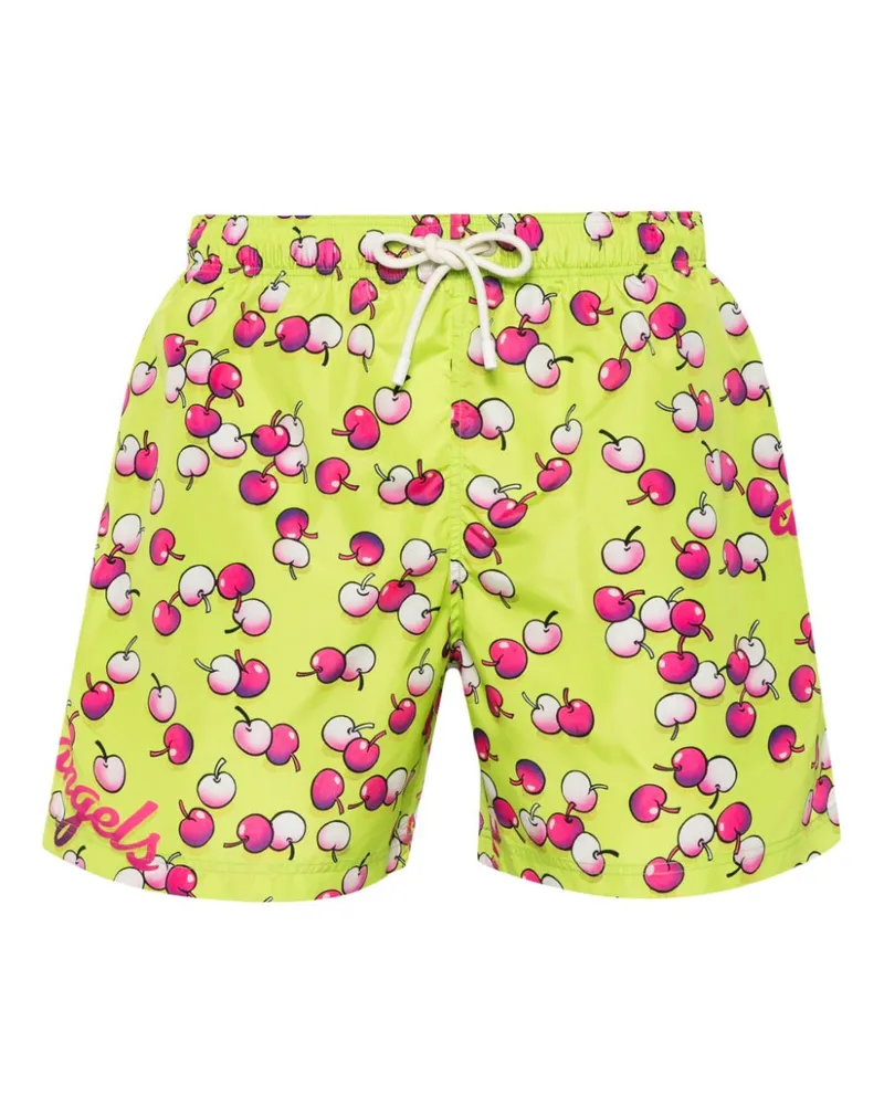 Palm Angels Badeshorts mit Kirschen-Print - Grün Grün