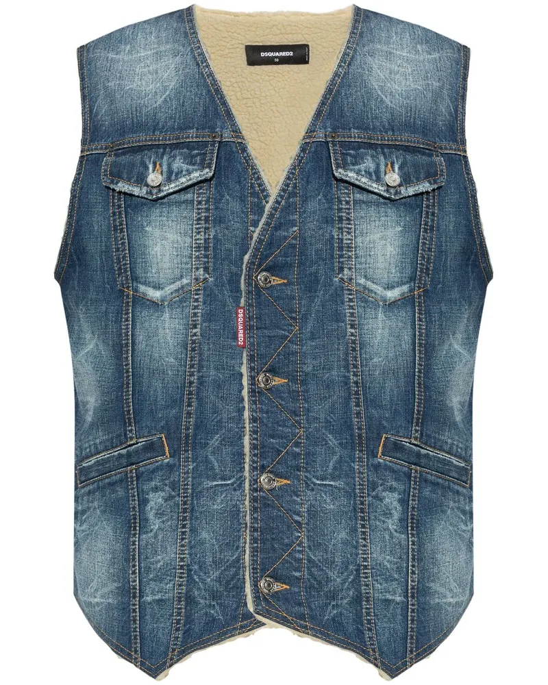 Dsquared2 Jeansweste im Distressed-Look Blau