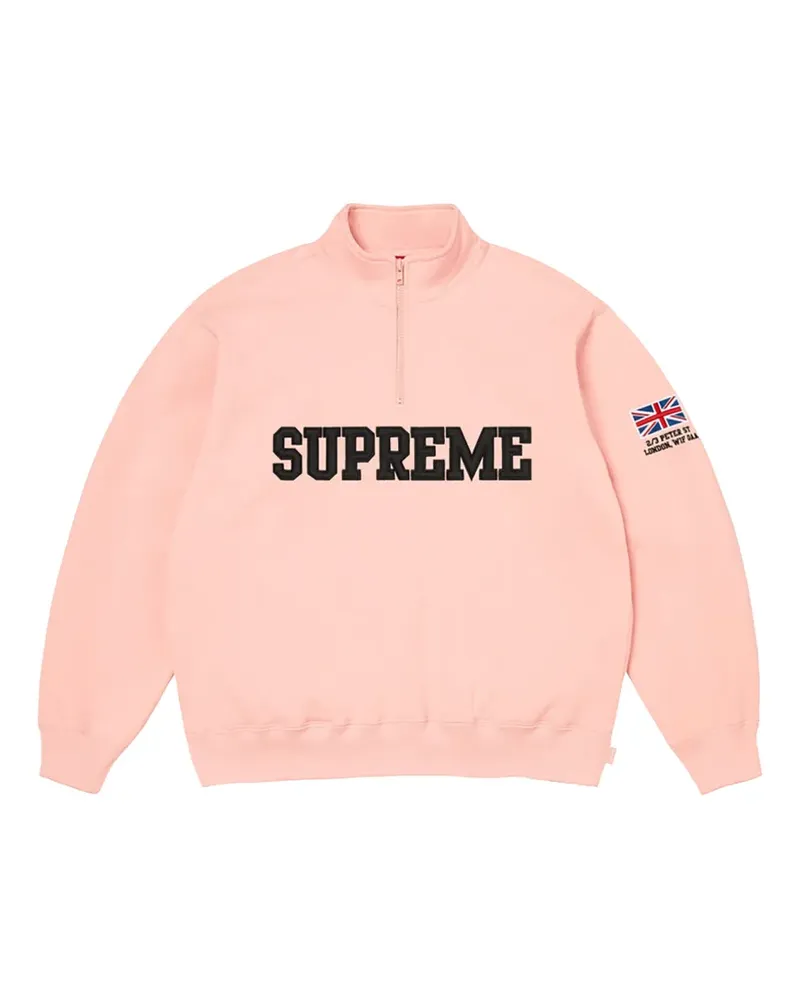 Supreme Being Half-Zip-Sweatshirt mit Flaggendetail - Rosa Rosa
