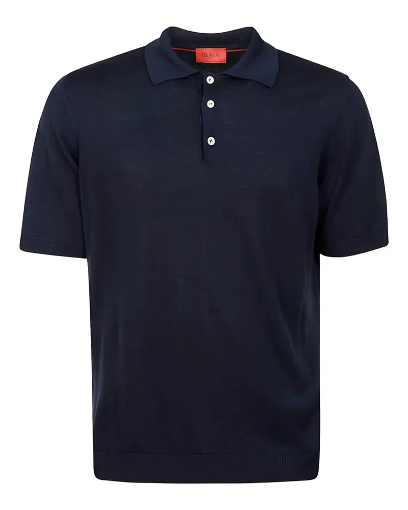 Isaia Poloshirt mit Knopfverschluss - Blau Blau