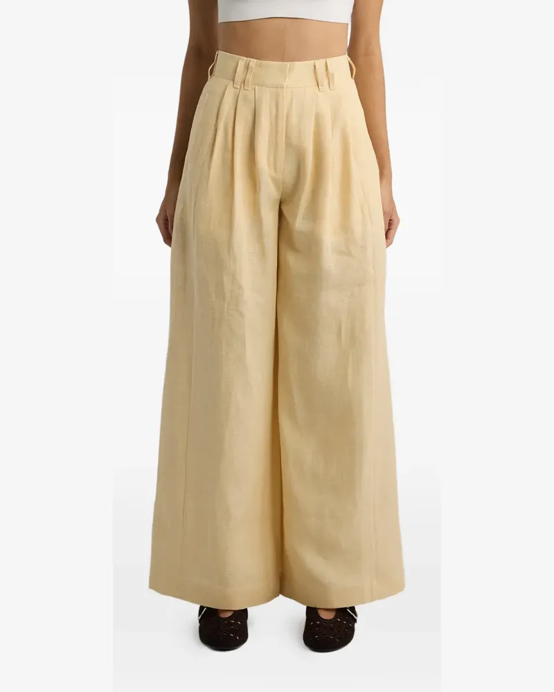 Posse Parker pleated palazzo pants - Nude Nude