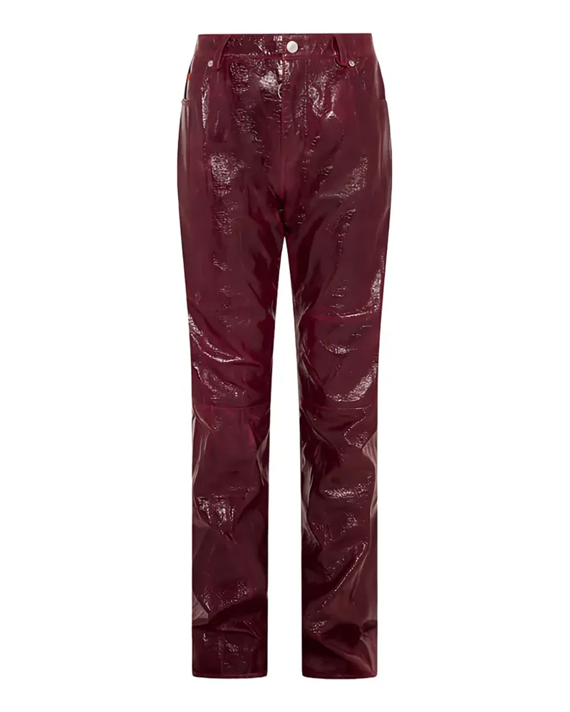 Martine Rose patent-effect faux-leather trousers - Rot Rot