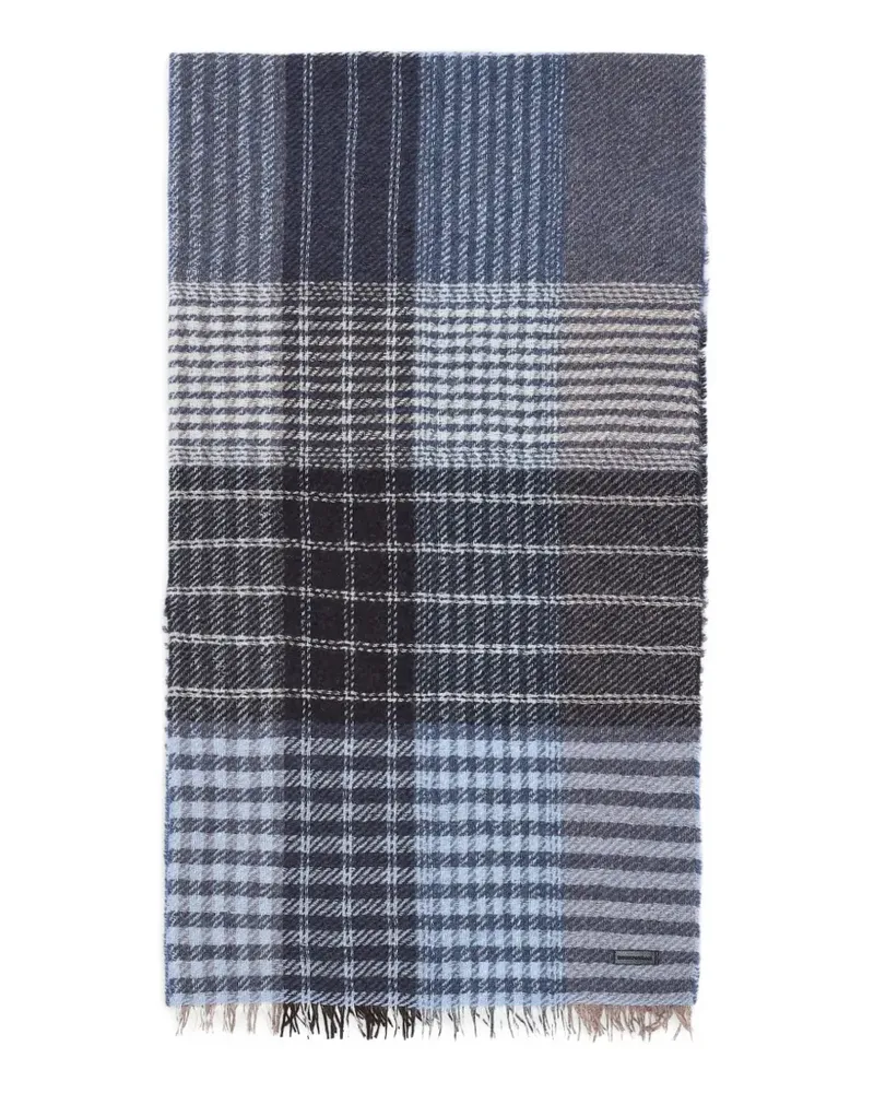 Emporio Armani checked-pattern scarf - Blau Blau