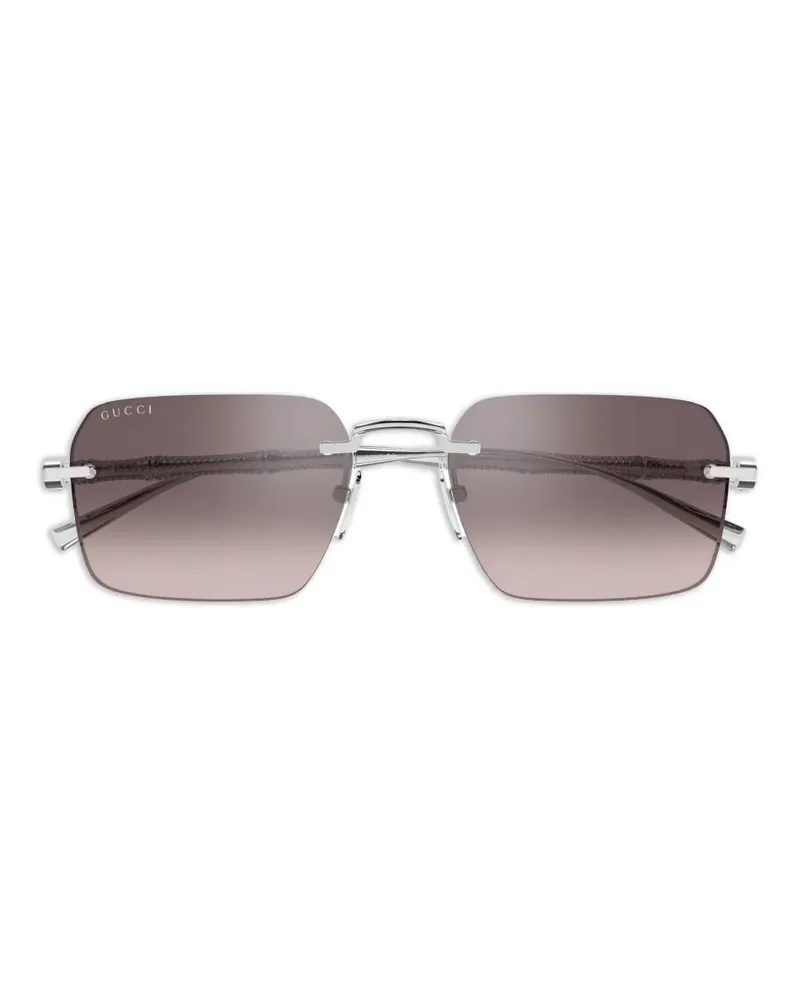 Gucci rimless rectangle-frame sunglasses - Silber Silber