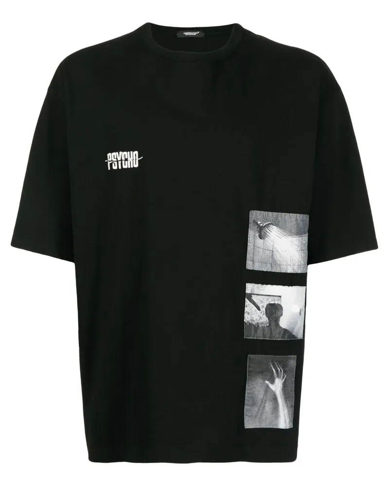 Undercover x Psycho T-Shirt mit grafischem Patch - Schwarz Schwarz
