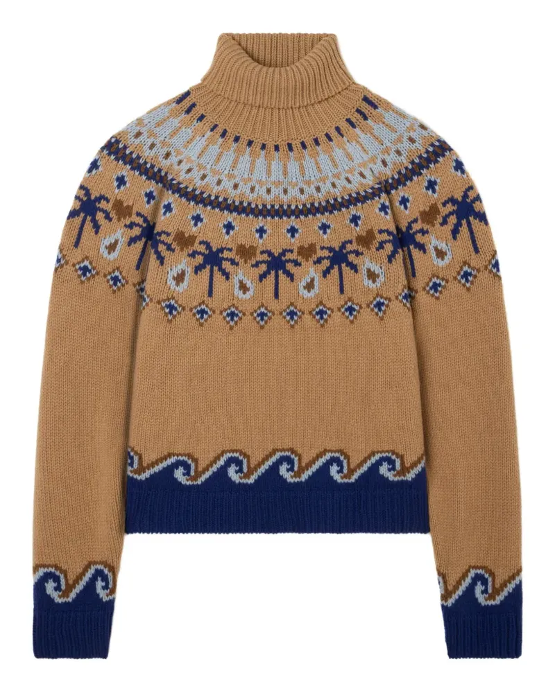 Alanui Sweet Winter Rollkragenpullover mit Norwegermuster - Braun Braun