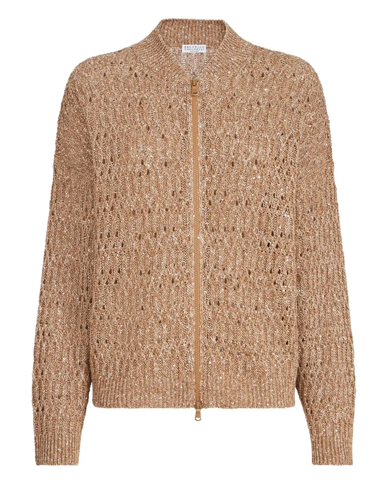 Brunello Cucinelli Cardigan mit Ziernähten - Braun Braun