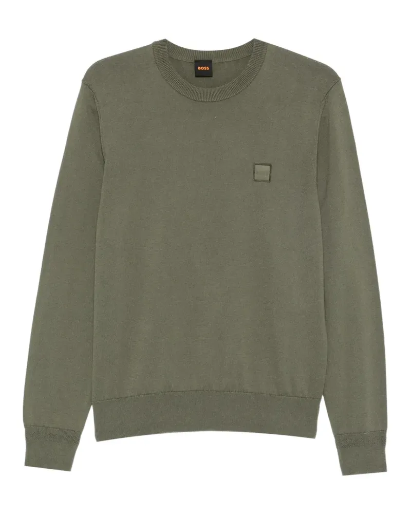 HUGO BOSS Pullover mit Logo-Patch - Grün Grün