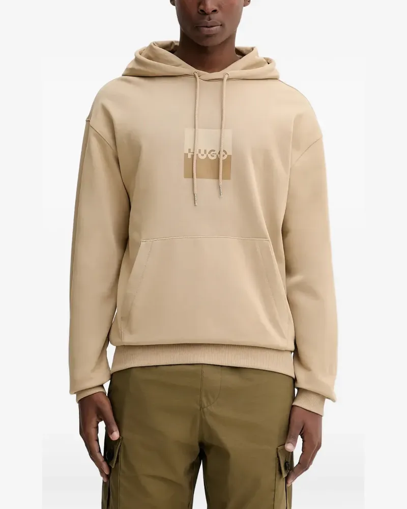 HUGO BOSS Hoodie mit Logo-Print - Nude Nude