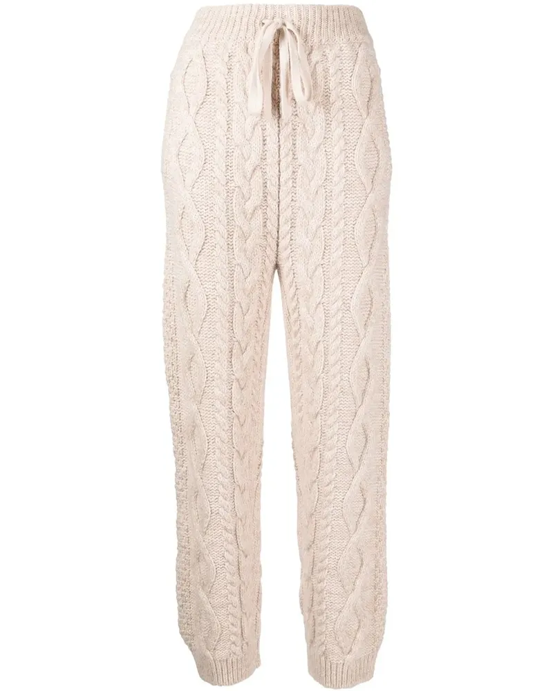 LOW CLASSIC Gerade Hose mit Zopfmuster - Nude Nude