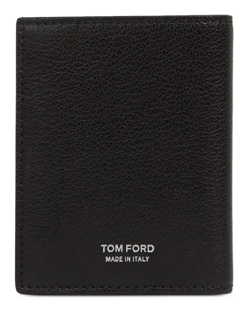 Tom Ford embossed-logo foldable leather cardholder - Schwarz Schwarz