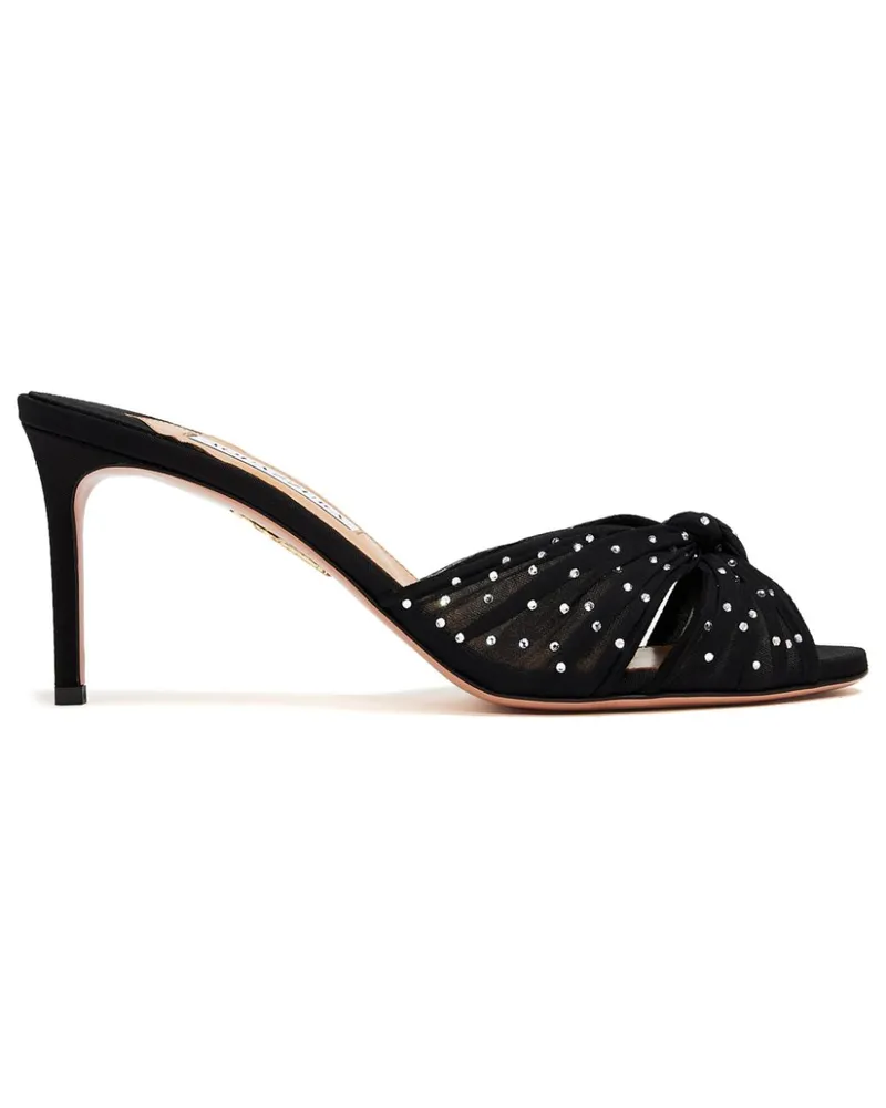 Aquazzura Slow Kisses Mules 75mm Schwarz