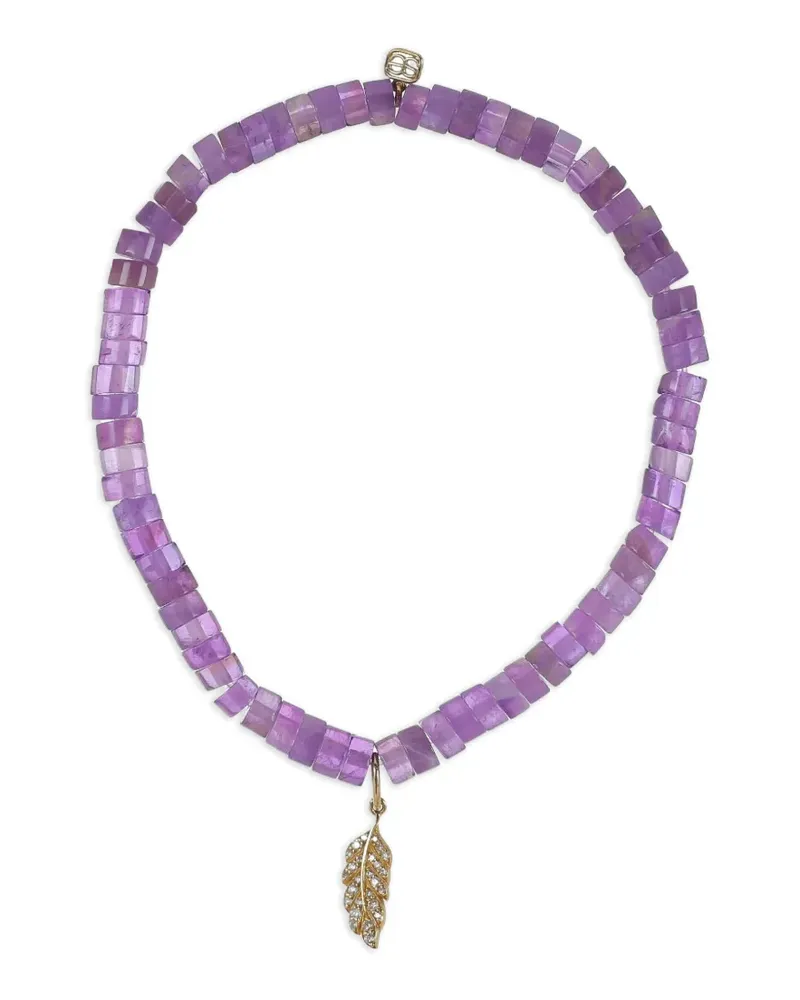 Sydney Evan Feather Charm amethyst and diamond bracelet - Violett Violett