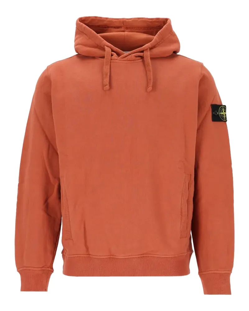 Stone Island 6100048 Sweatshirt aus gebürstetem Bio-Baumwollfleece - Orange Orange