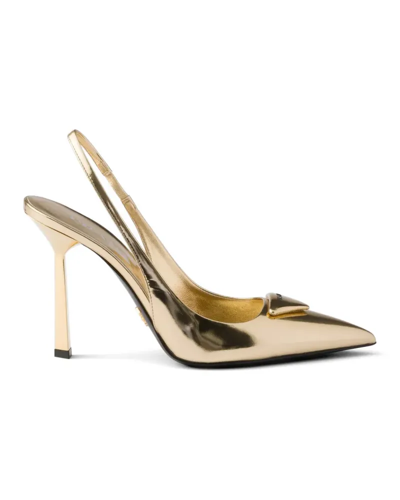 Prada metallic-leather slingback pumps - Gold Gold