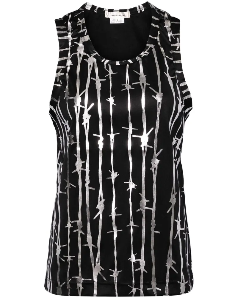 Comme des Garçons Top mit grafischem Print - Schwarz Schwarz
