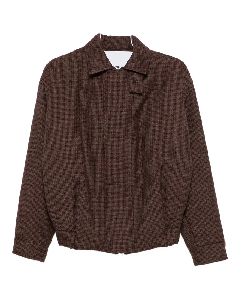 Costumein houndstooth-pattern zip-up jacket - Braun Braun