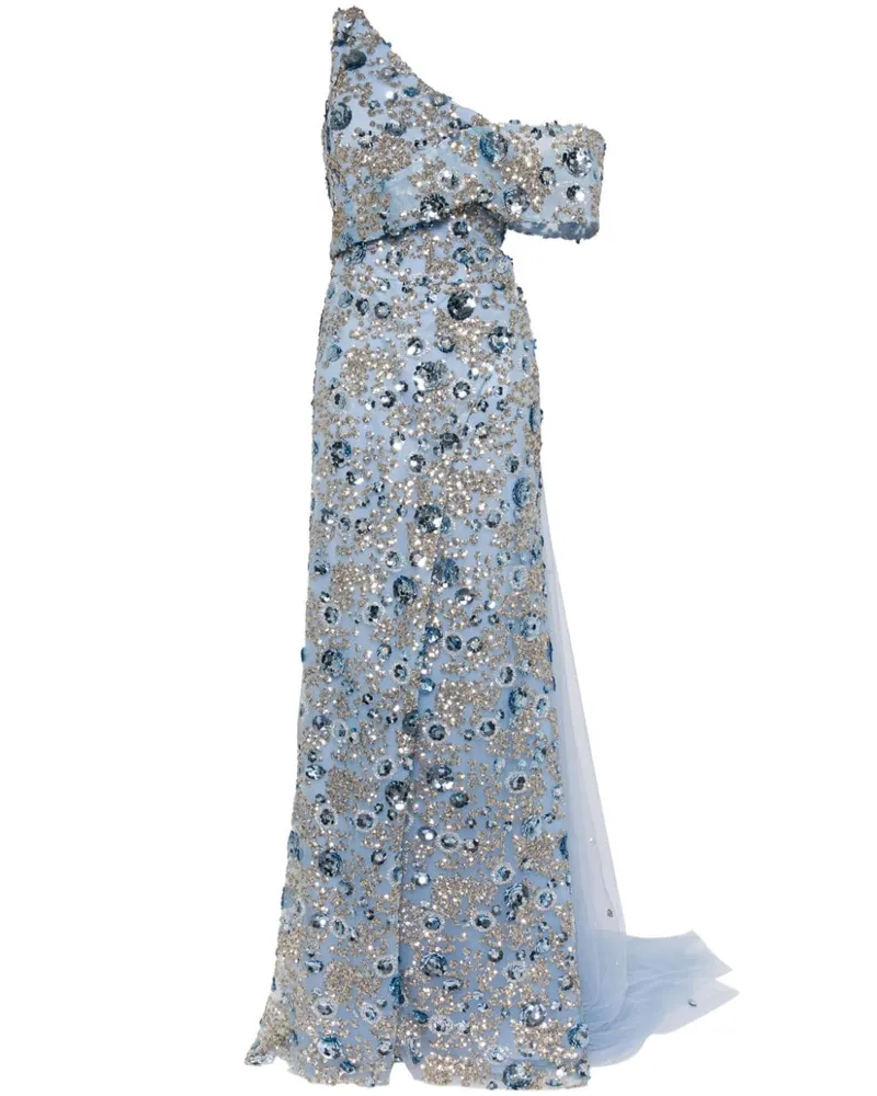 Saiid Kobeisy Schulterfreies Kleid mit One-Shoulder-Trägern - Blau Blau