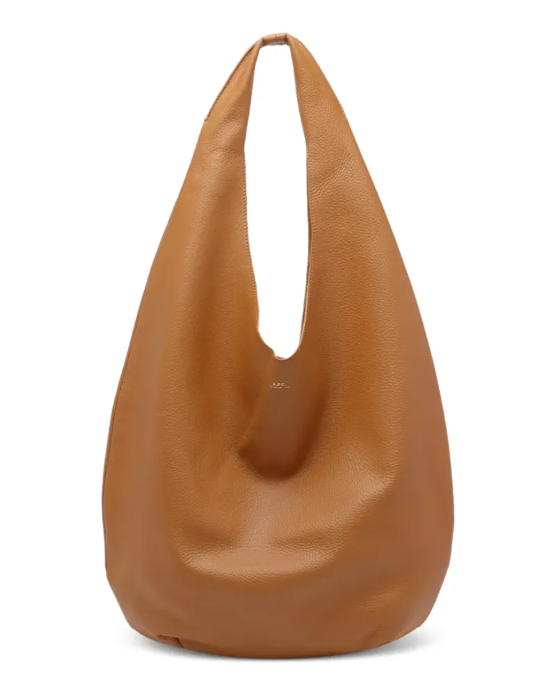 A.P.C. Le Neige handle leather shoulder bag - Braun Braun