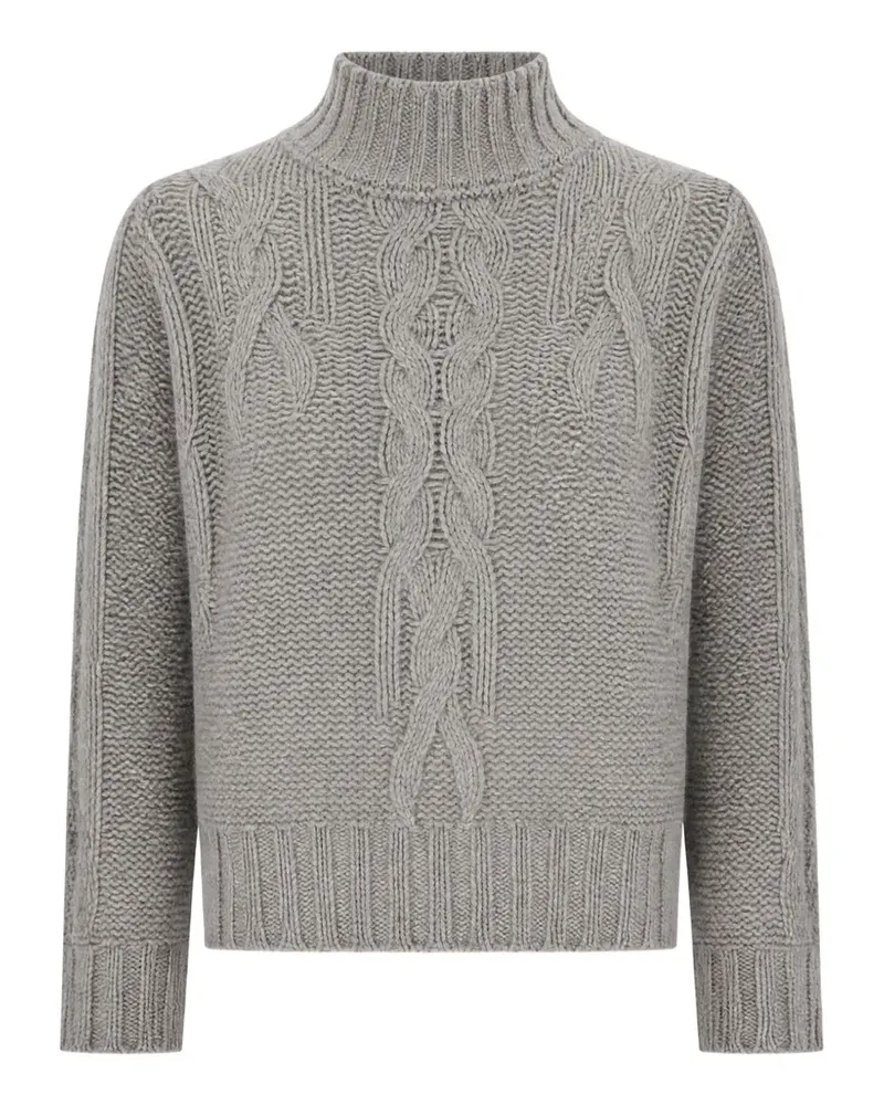 PANICALE Cashmere Pullover mit Zopfmuster - Grau Grau