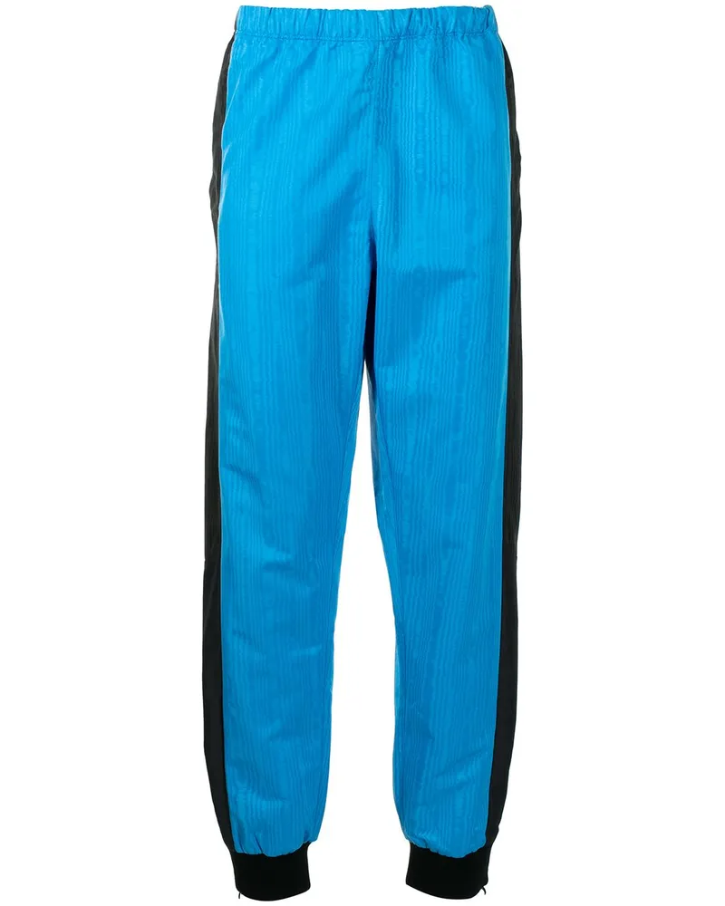 Marine Serre Jogginghose in Satinoptik - Blau Blau