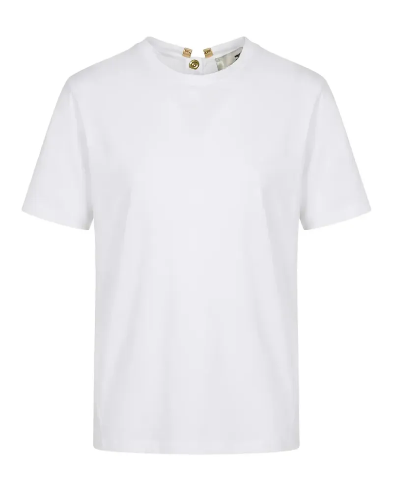 Elisabetta Franchi T-Shirt mit Knopfleiste - Weiß Weiß