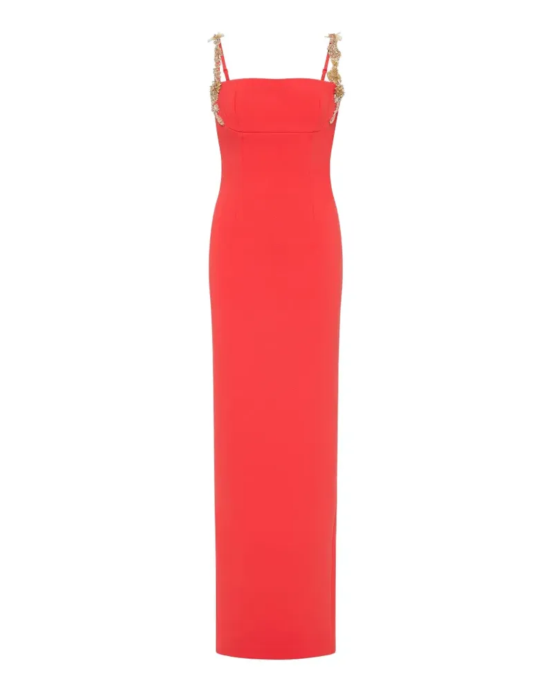 Rachel Gilbert Franca Abendkleid mit Kristallen - Rot Rot