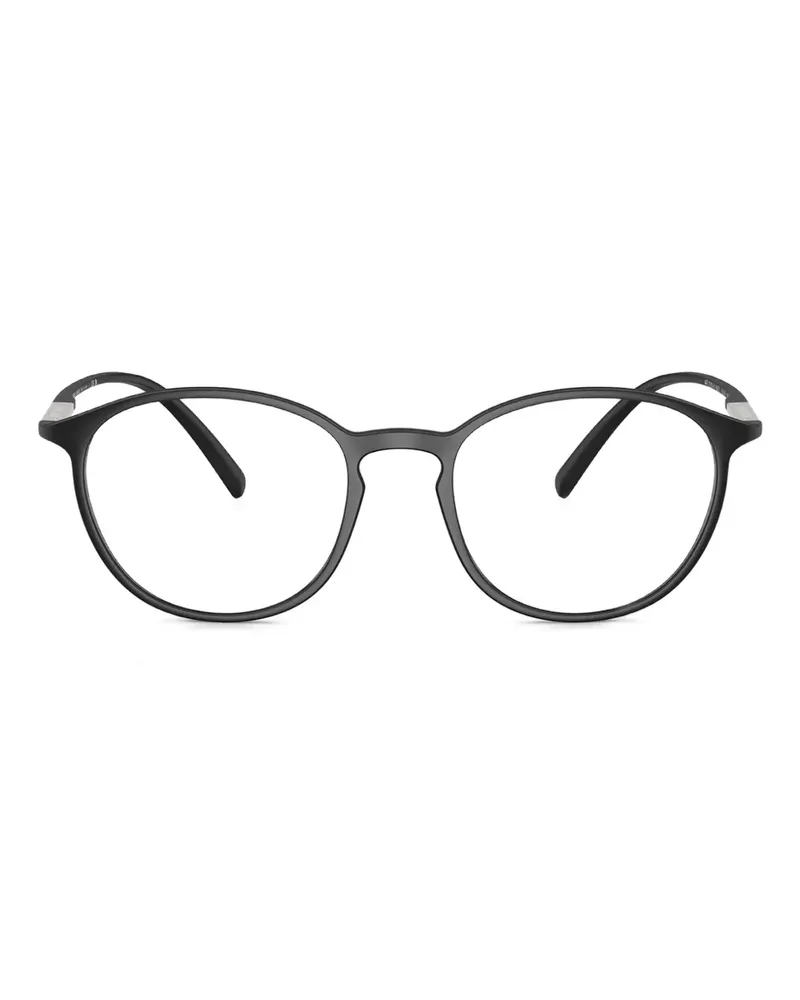 Giorgio Armani Runde Brille mit Metallbesatz - Schwarz Schwarz
