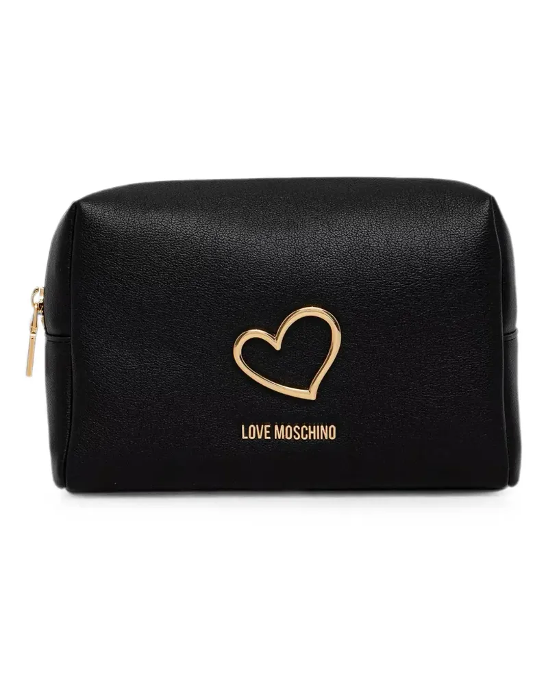 Moschino heart-plaque make-up bag - Schwarz Schwarz
