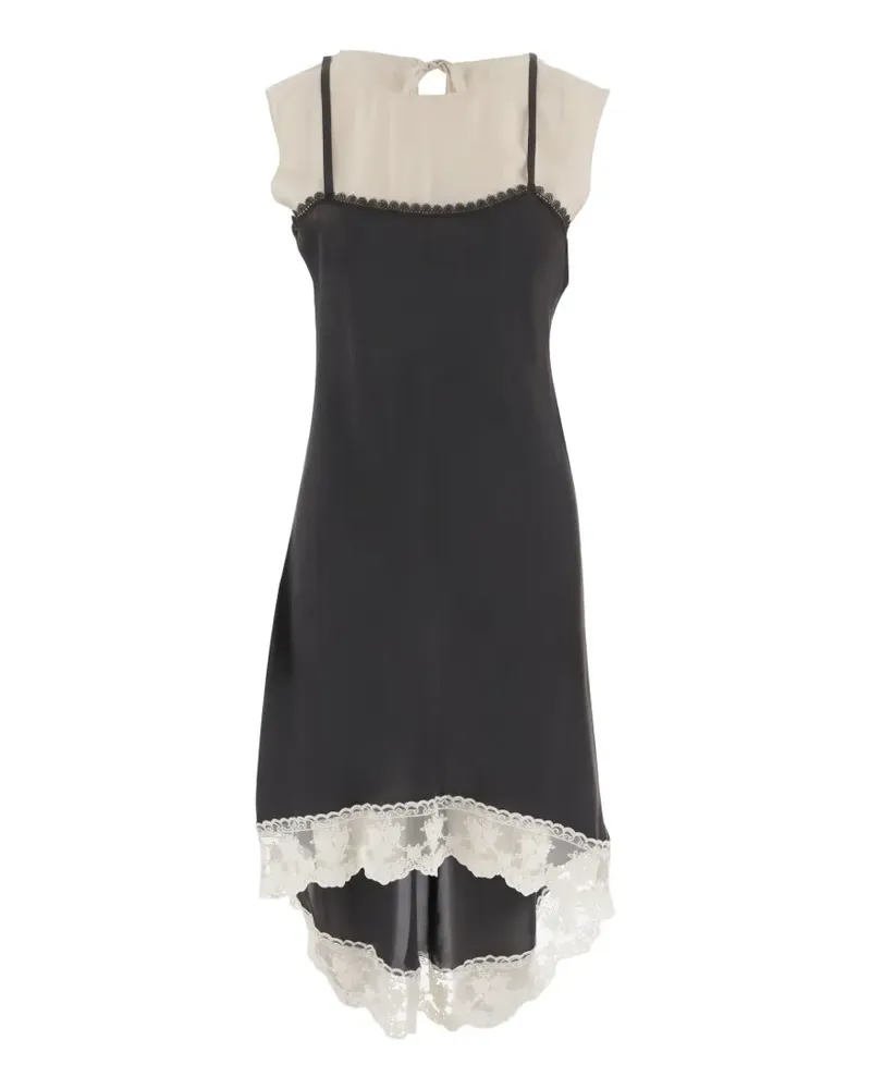 The Garment lace-trim silk dress - Schwarz Schwarz