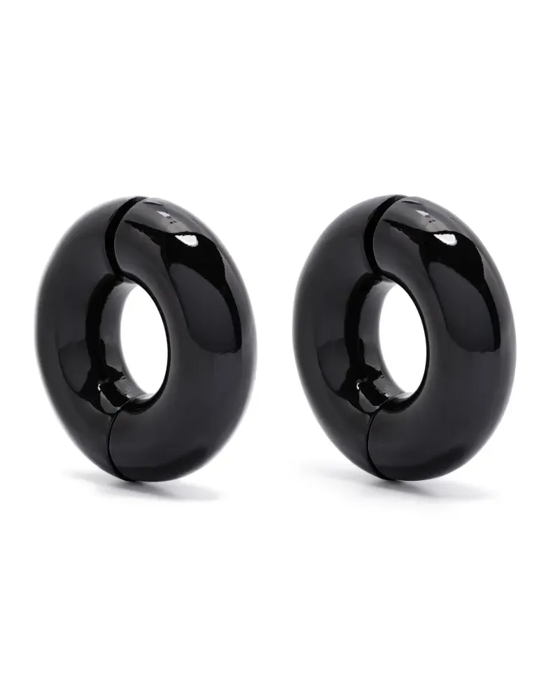 UNCOMMON MATTERS Große Stratus Creolen - Schwarz Schwarz