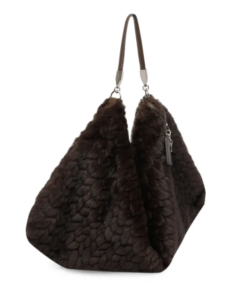 Liu Jo Große Tasche aus Faux Fur - Braun Braun