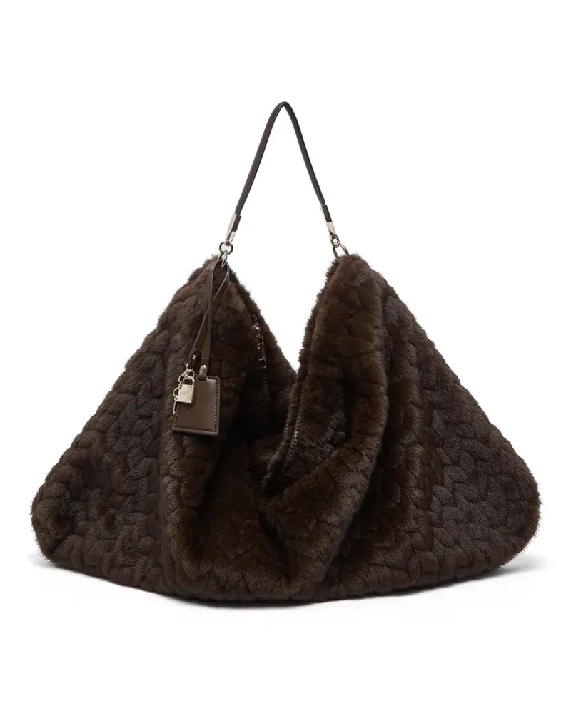 Liu Jo Große Tasche aus Faux Fur - Braun Braun