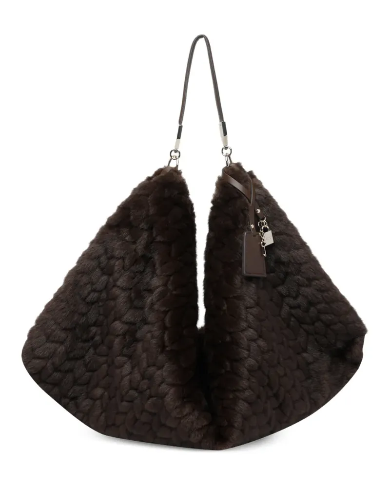 Liu Jo Große Tasche aus Faux Fur - Braun Braun