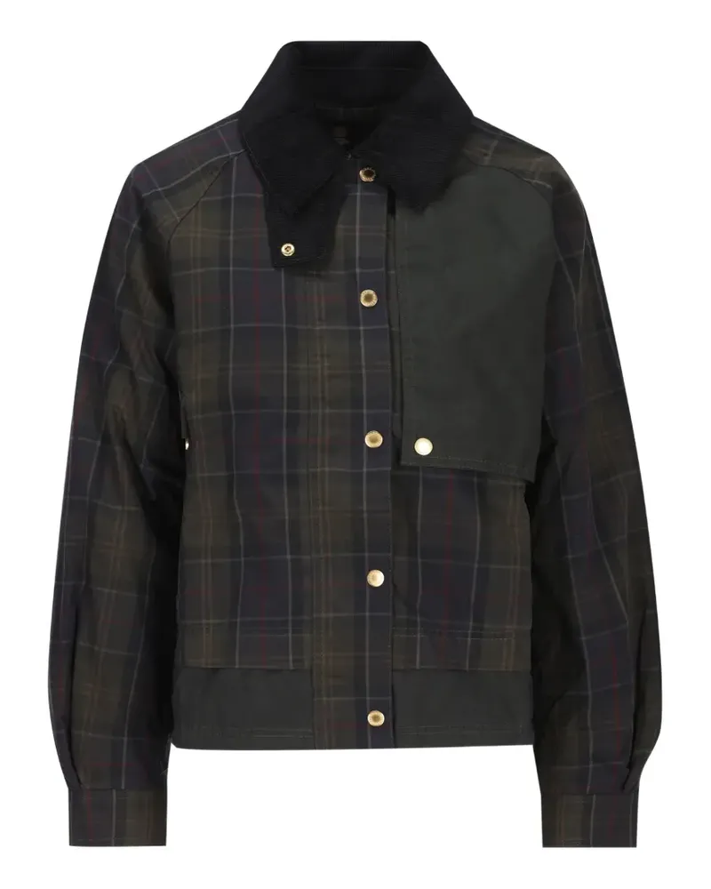 Barbour Truro tartan-print corduroy-collar jacket - Grün Grün