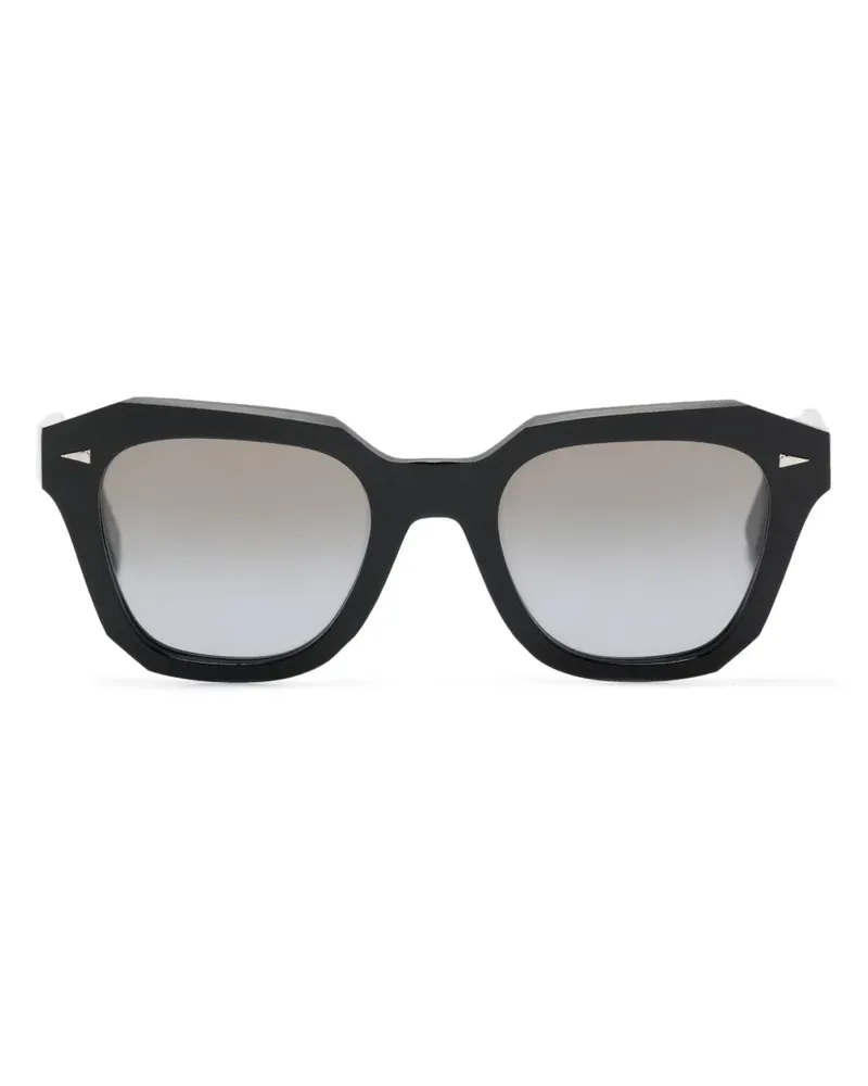 AHLEM Pont Birabeau Sonnenbrille mit breitem Gestell - Schwarz Schwarz