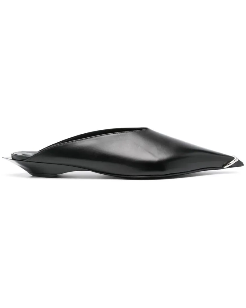 Thierry Mugler Mules mit Piercing 40mm - Schwarz Schwarz