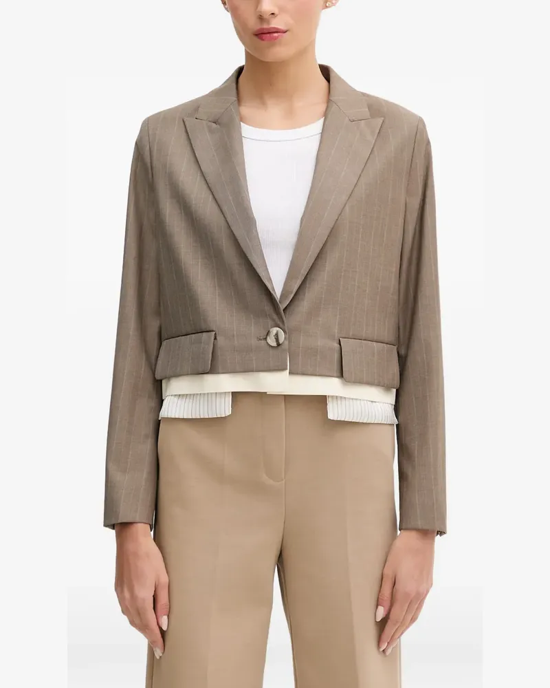 Sisley pinstripe-pattern cropped blazer - Braun Braun