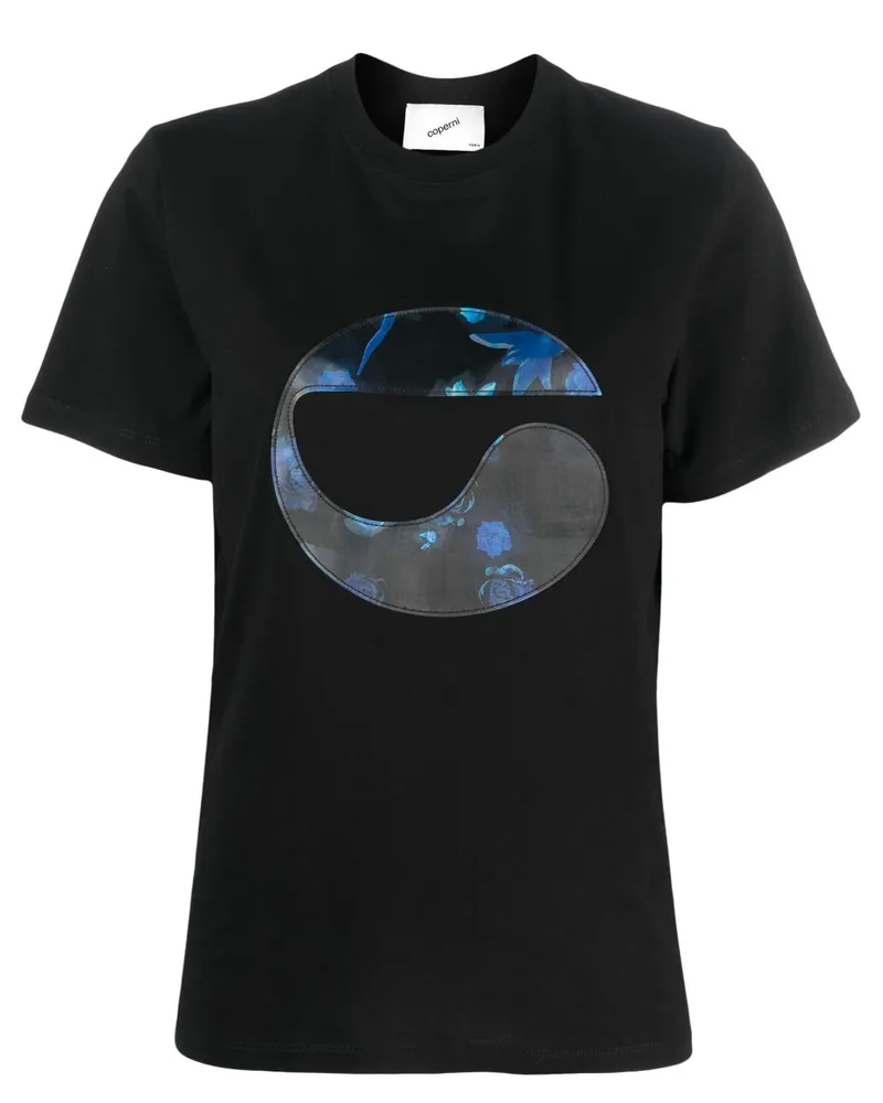 COPERNI T-Shirt mit Blumen-Print - Schwarz Schwarz