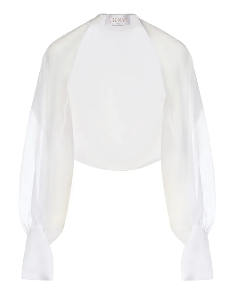 Genny silk cropped blouse - Weiß Weiß