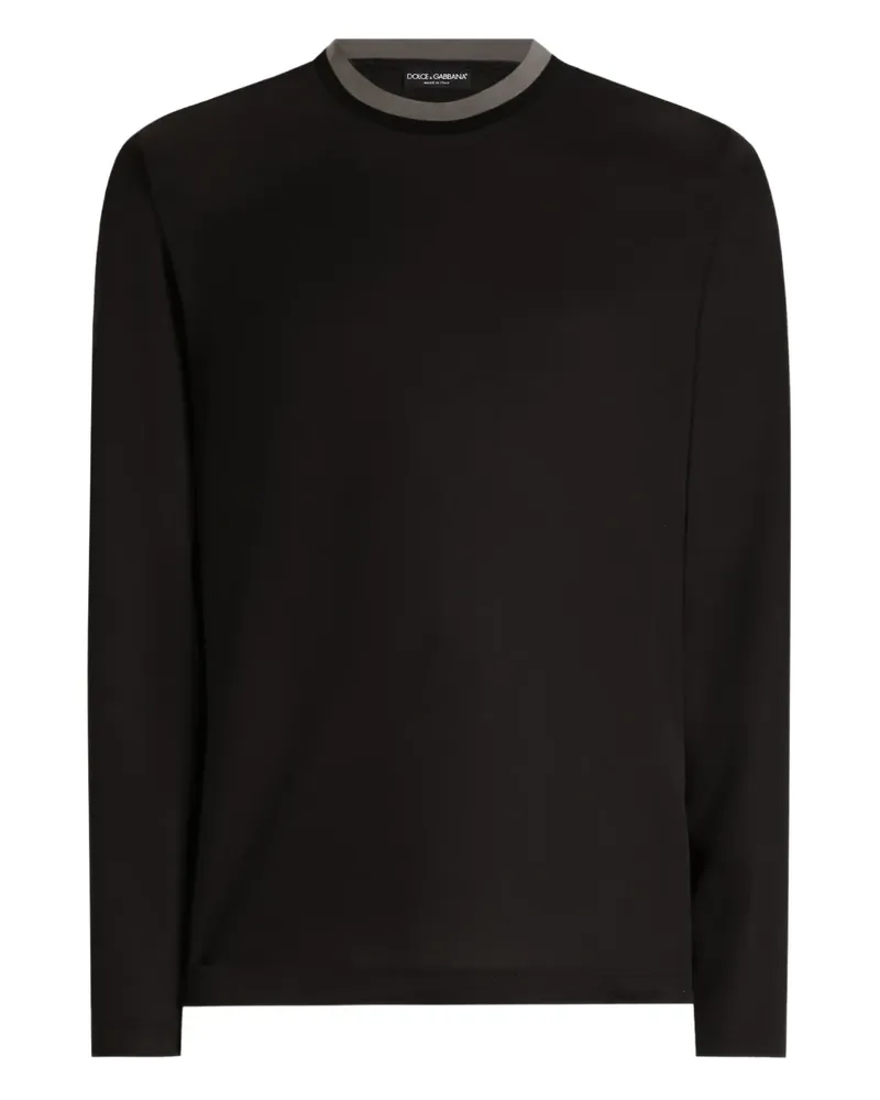 Dolce & Gabbana Langarmshirt mit Kontrastdetails - Schwarz Schwarz